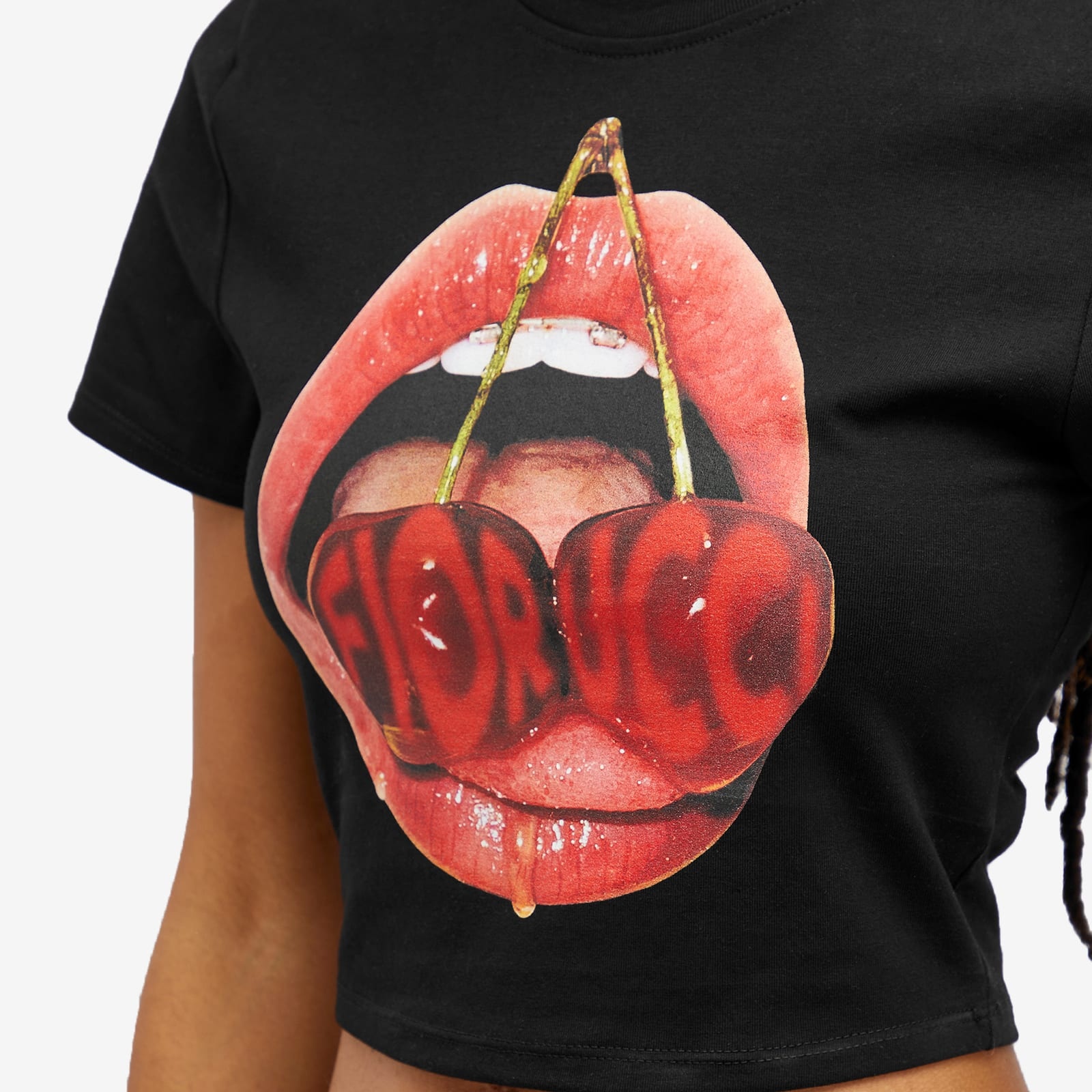 Fiorucci Mouth Print Cropped T-Shirt - 5