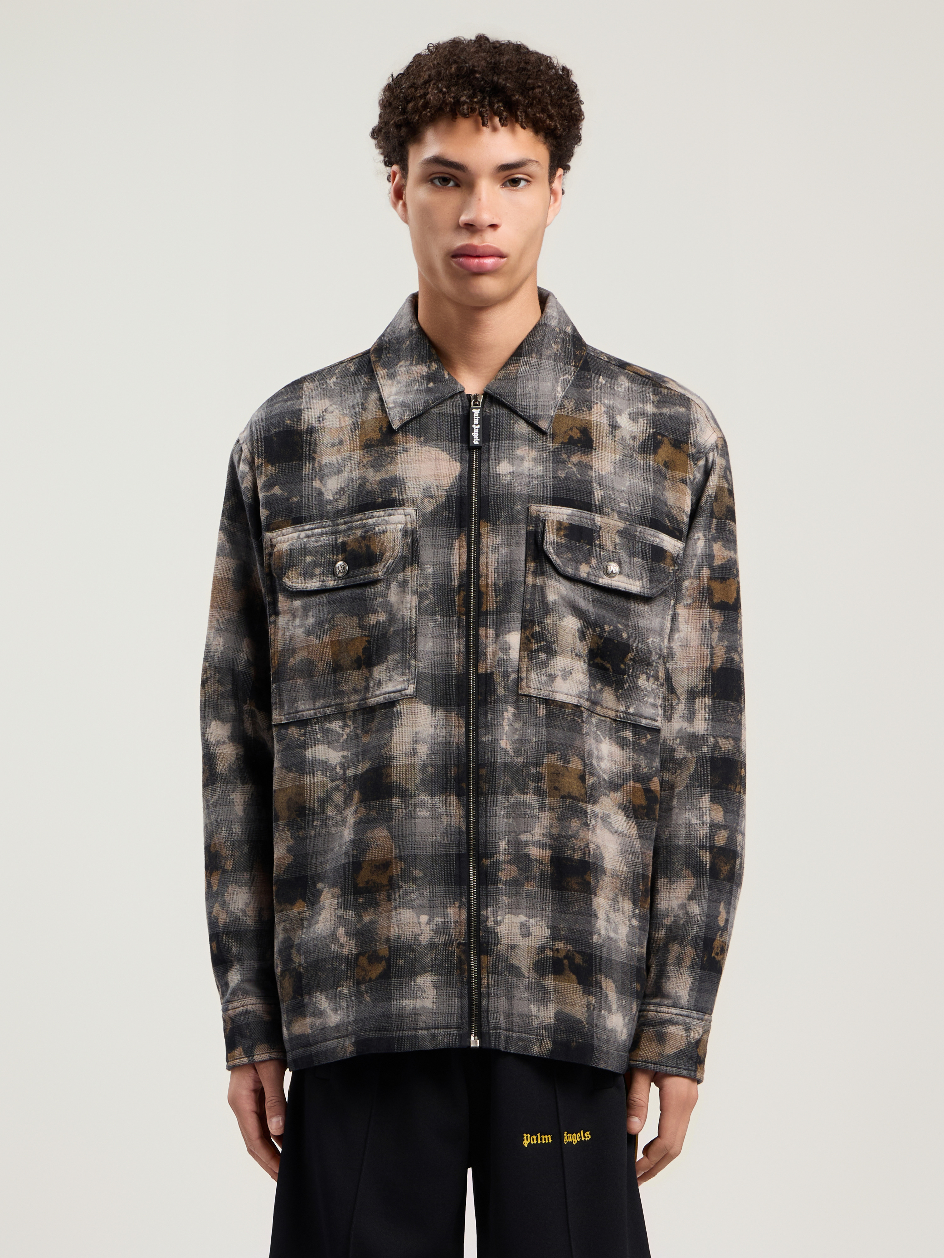 Curved Logo Check Overshirt - 3