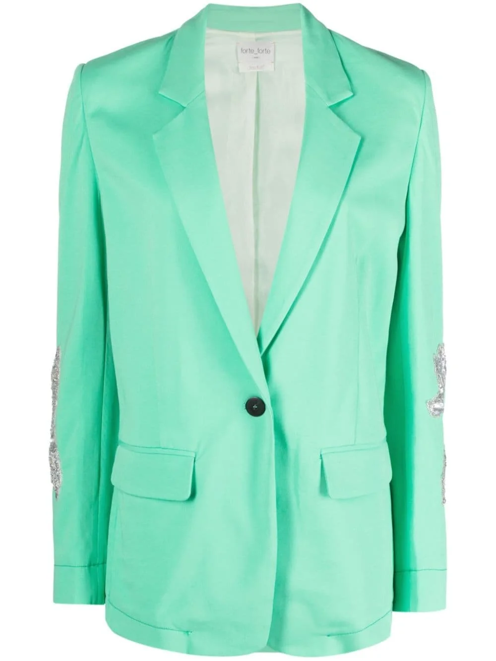 floral-appliqué crepe blazer - 1