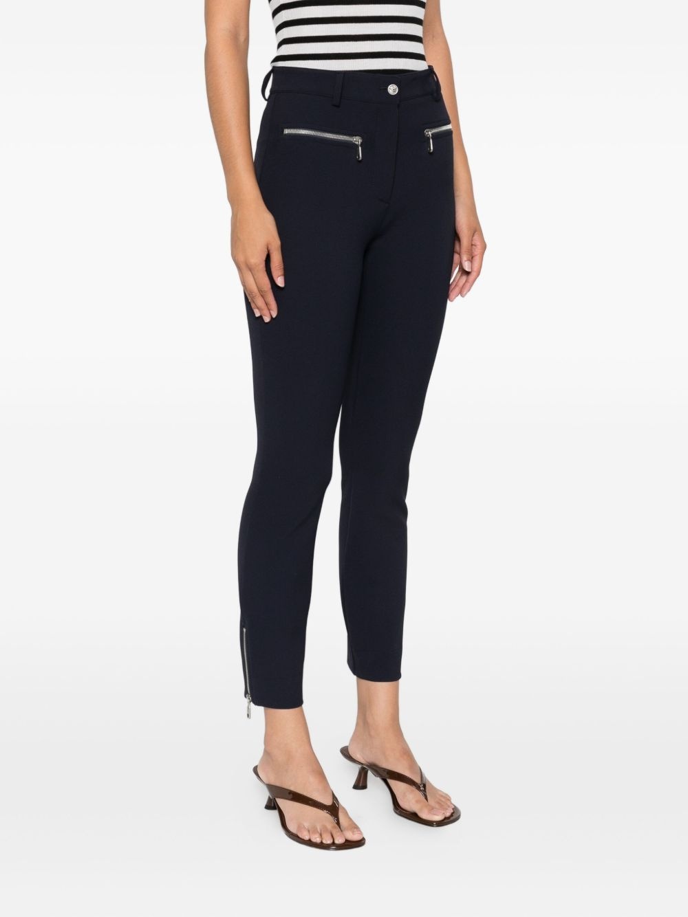 zip-detailing skinny trousers - 3