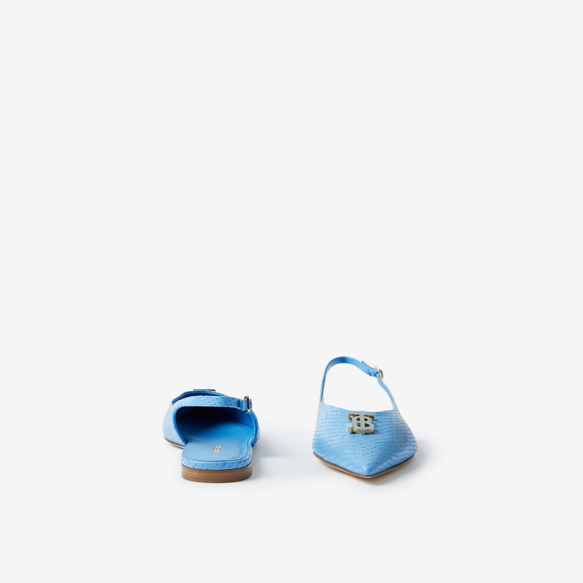 Monogram Motif Leather Slingback Point-toe Ballerinas - 4