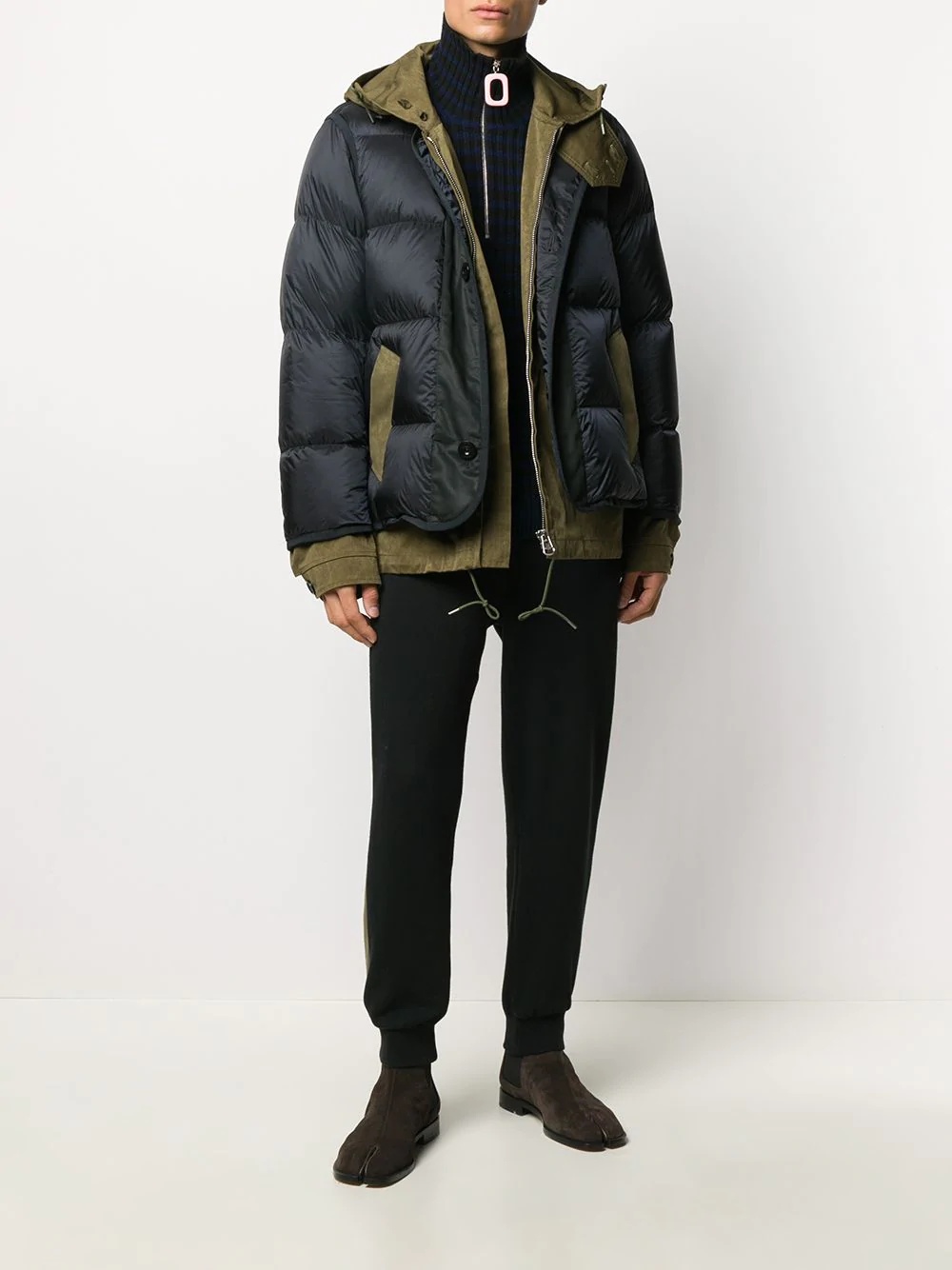 two tone puffer coat - 2