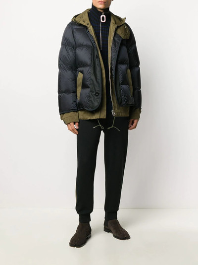 sacai two tone puffer coat outlook