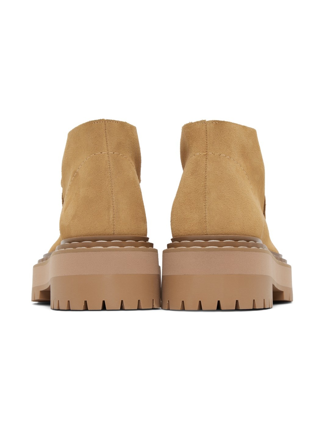 Tan Lug Sole Platform Boots - 2