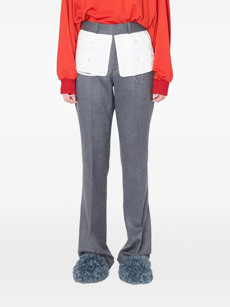embroidered-panel trousers 1
