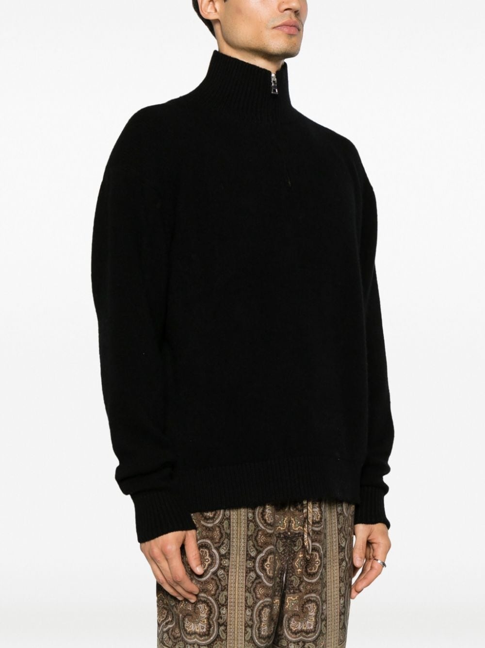 half-zip cashmere jumper - 3