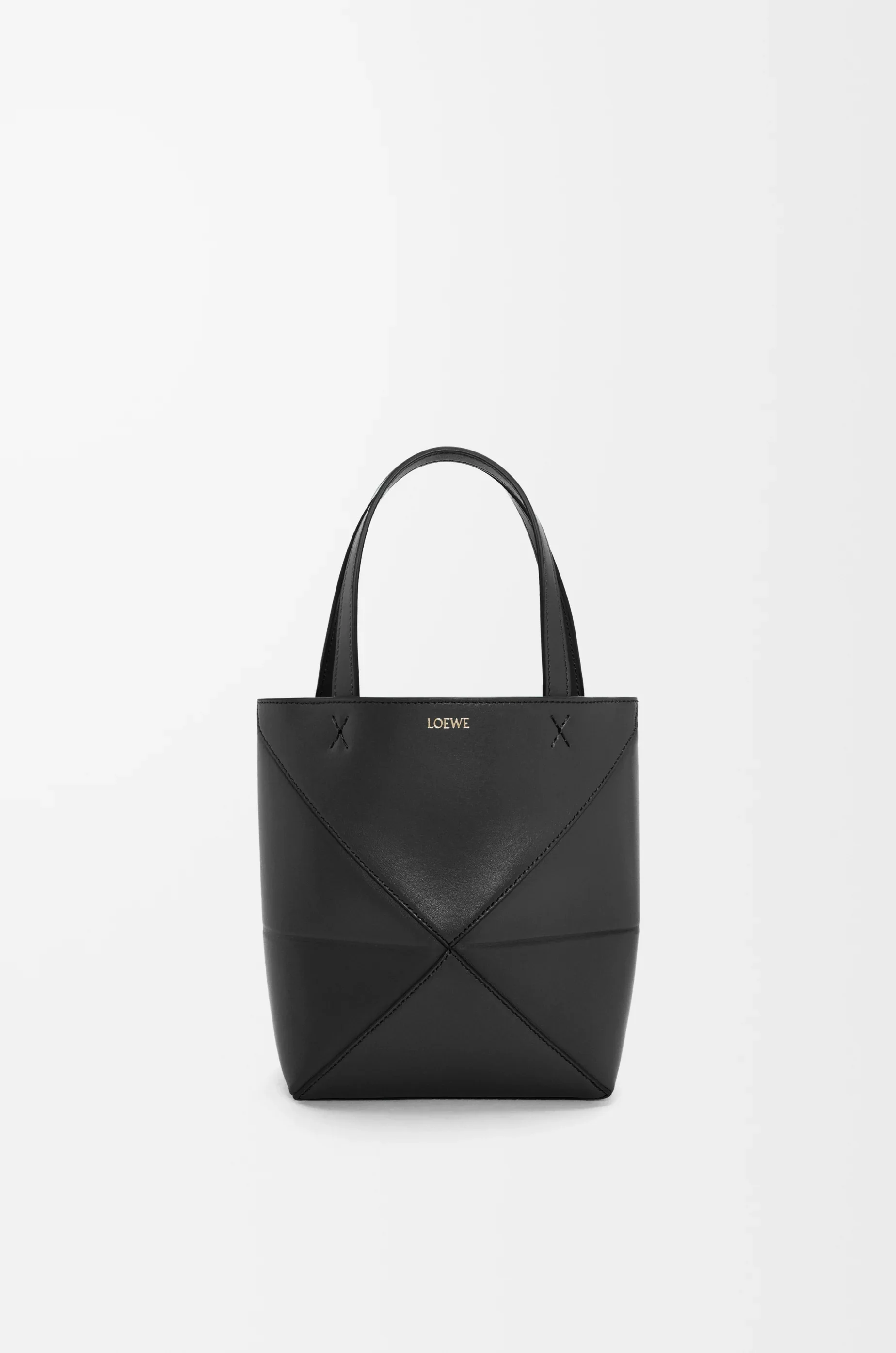 Mini Puzzle Fold tote in shiny calfskin - 1