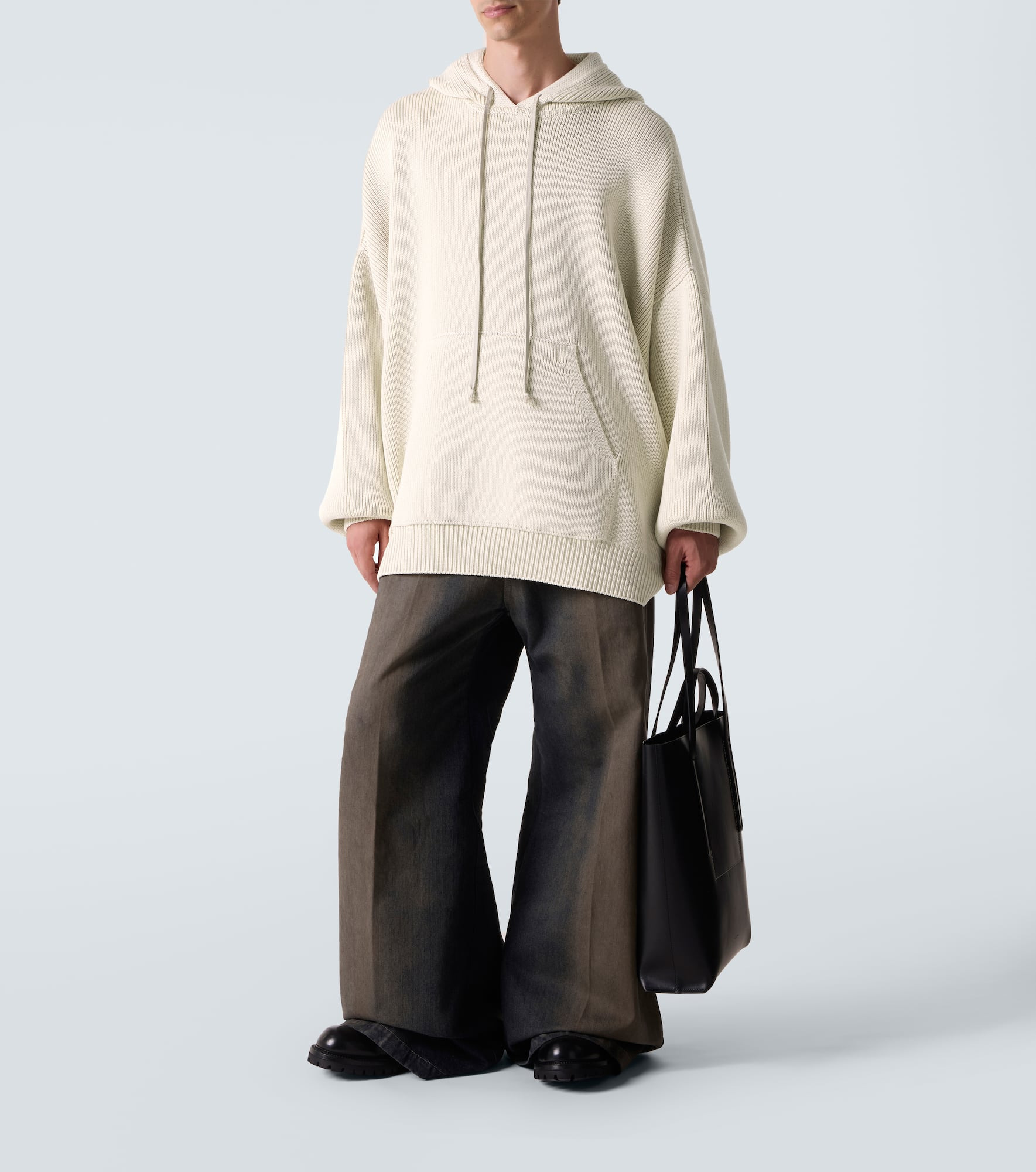 Hun ribbed-knit virgin wool hoodie - 2