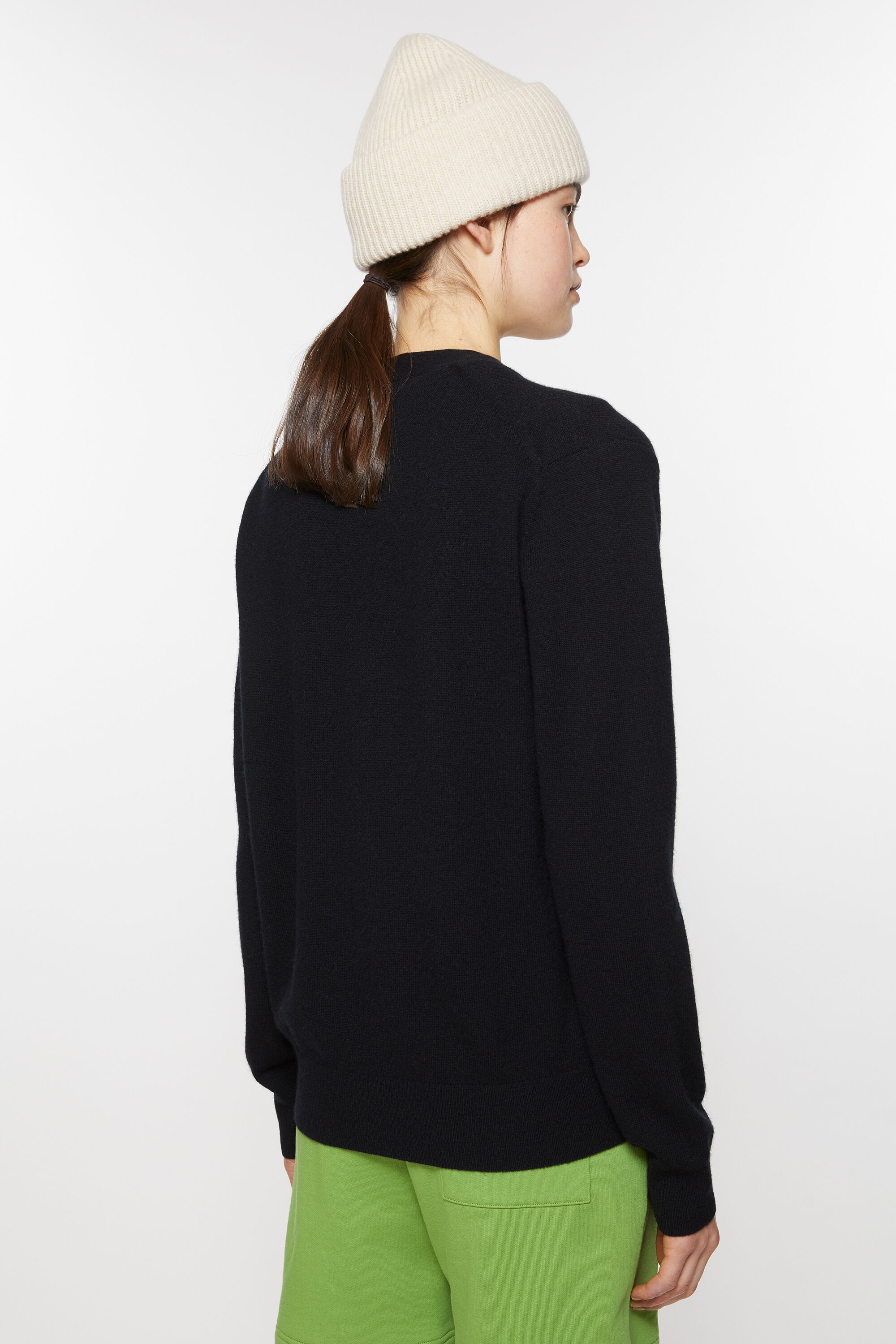 V-neck cardigan - Black - 3