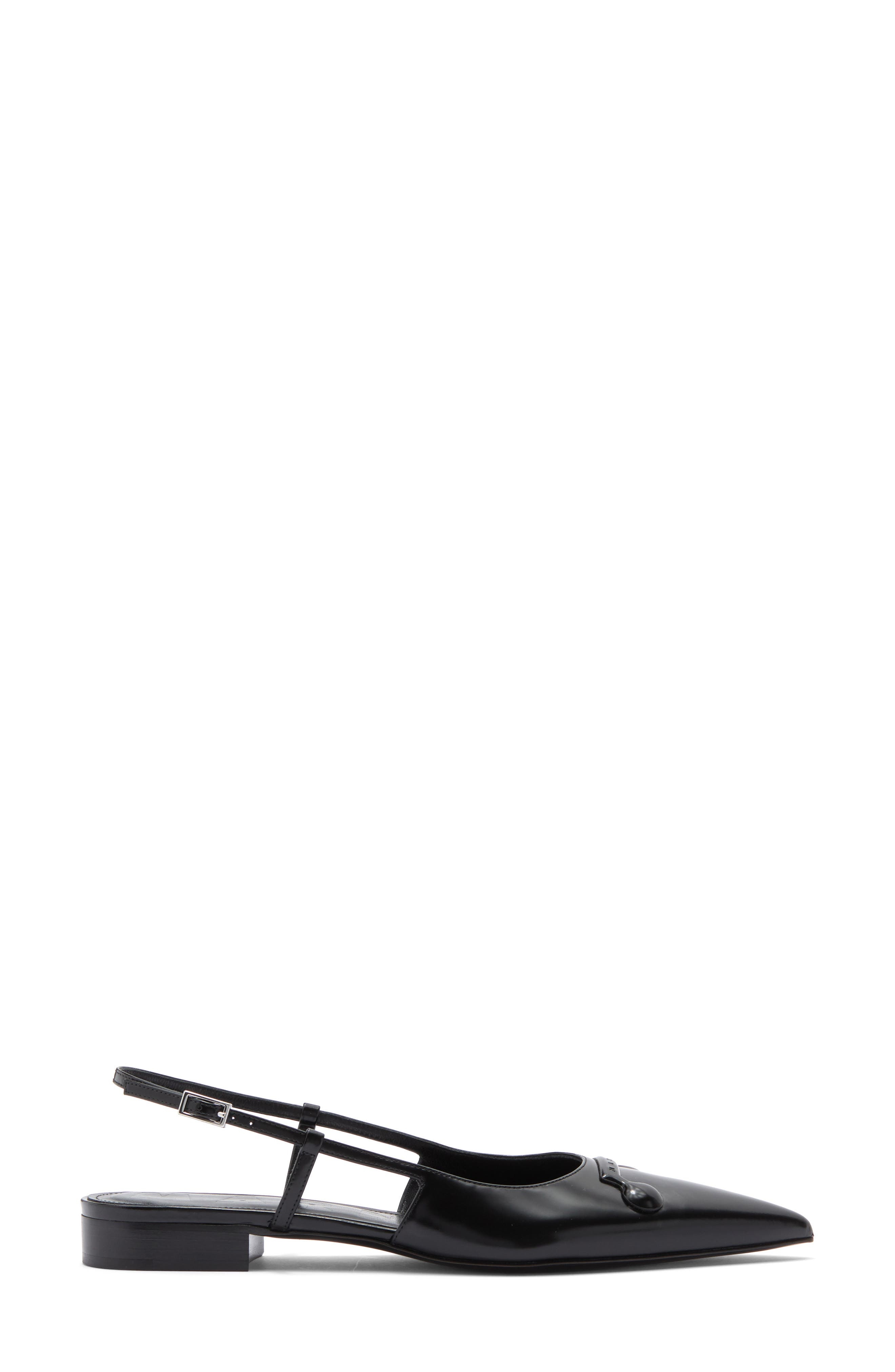 Marni Trunkaroo Pointed Toe Slingback Flat in Black at Nordstrom - 3