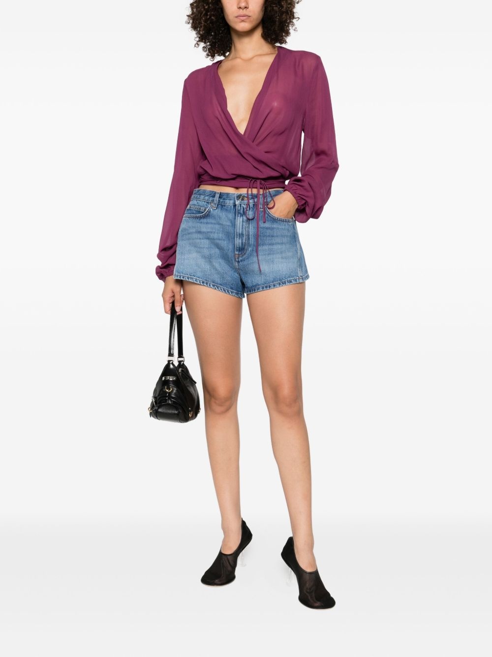 denim shorts - 2