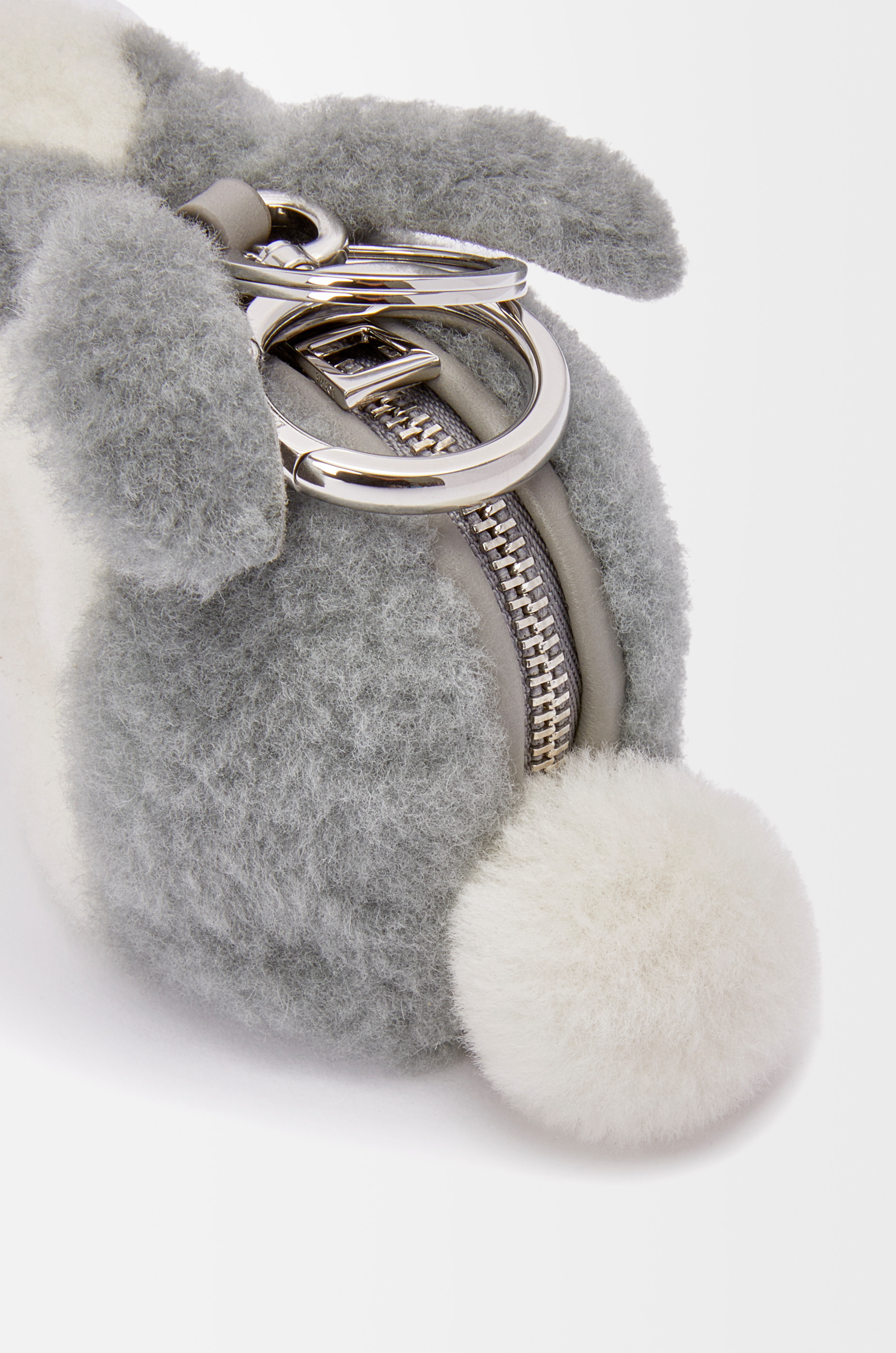 Bunny coin purse charm in shearling - 4