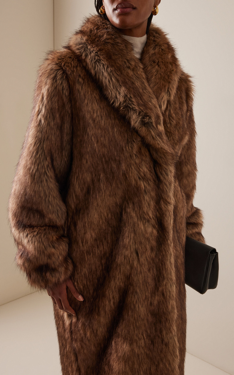 Damiy Faux Fur Long Coat brown 3
