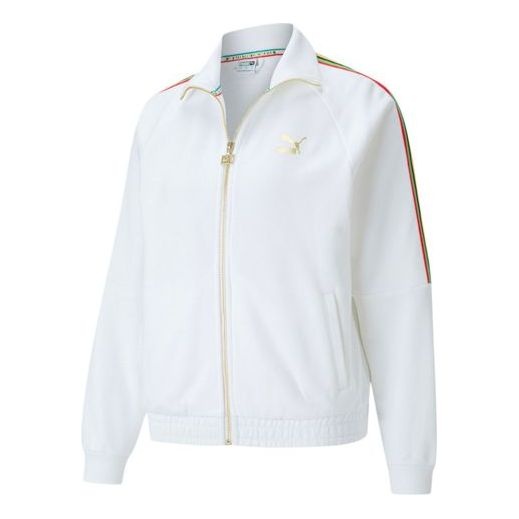 (WMNS) PUMA World Resonance Series Zipper Knit Jacket White 599061-02 - 1