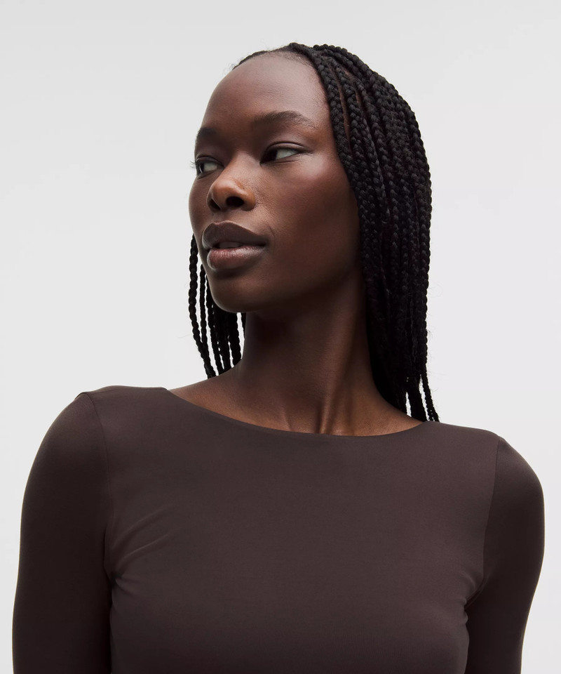 Wundermost Ultra-Soft Nulu Boatneck Scoop-Back Long-Sleeve Bodysuit 4