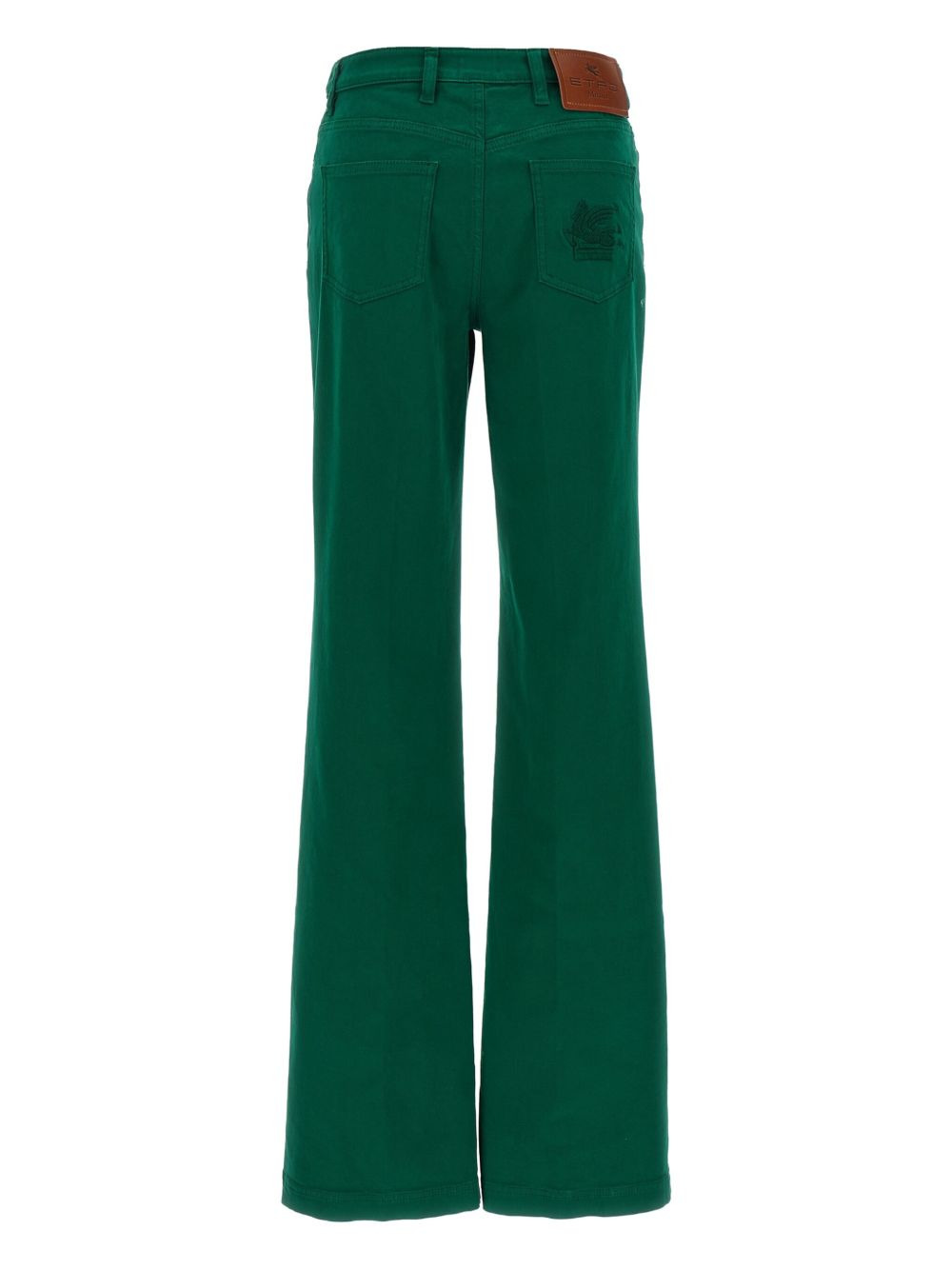 embroidered-logo back-patch trousers - 2