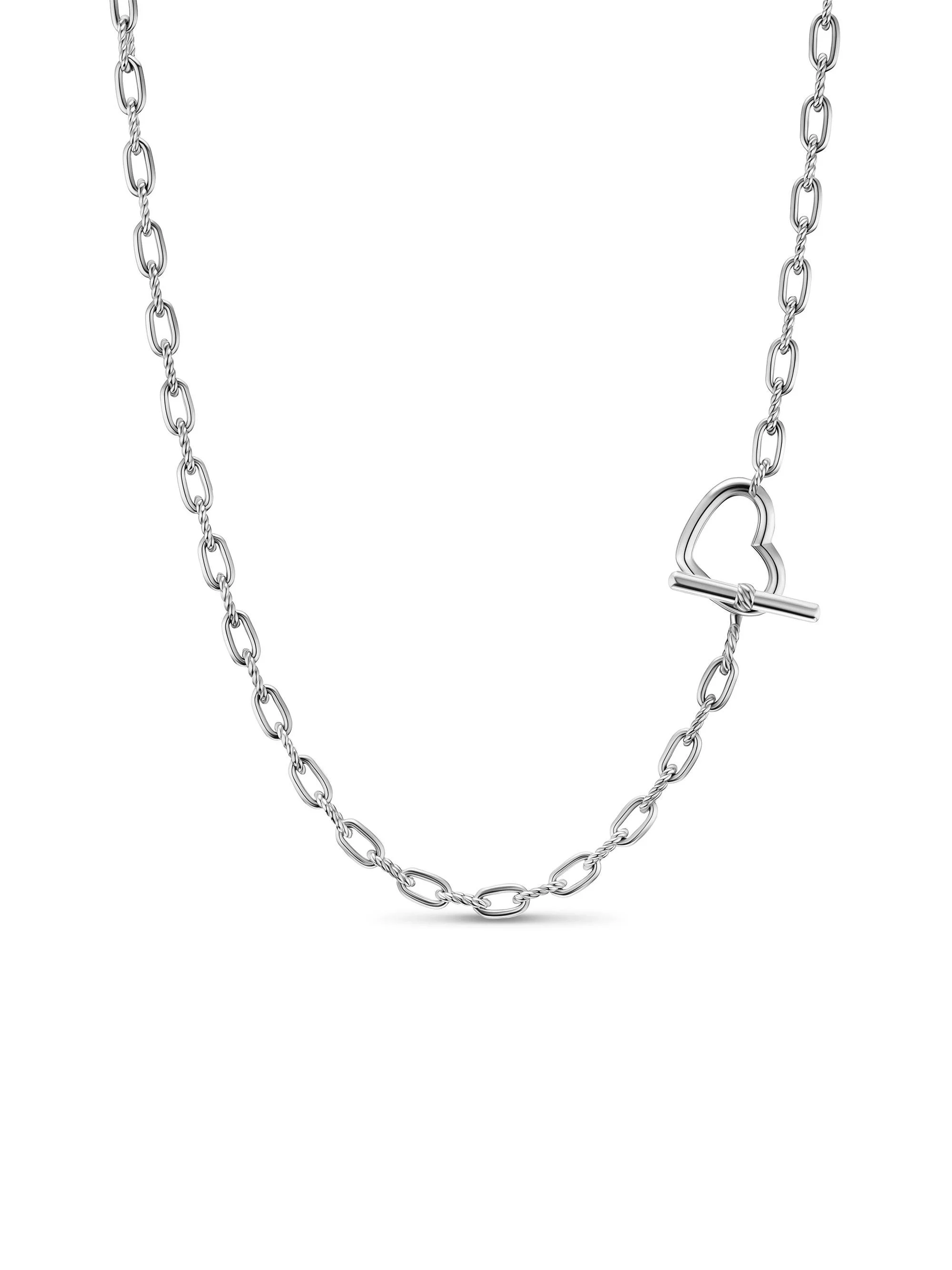 Women's Madison Heart Toggle Chain Necklace in Sterling Silver, 3MM - Silver - 1