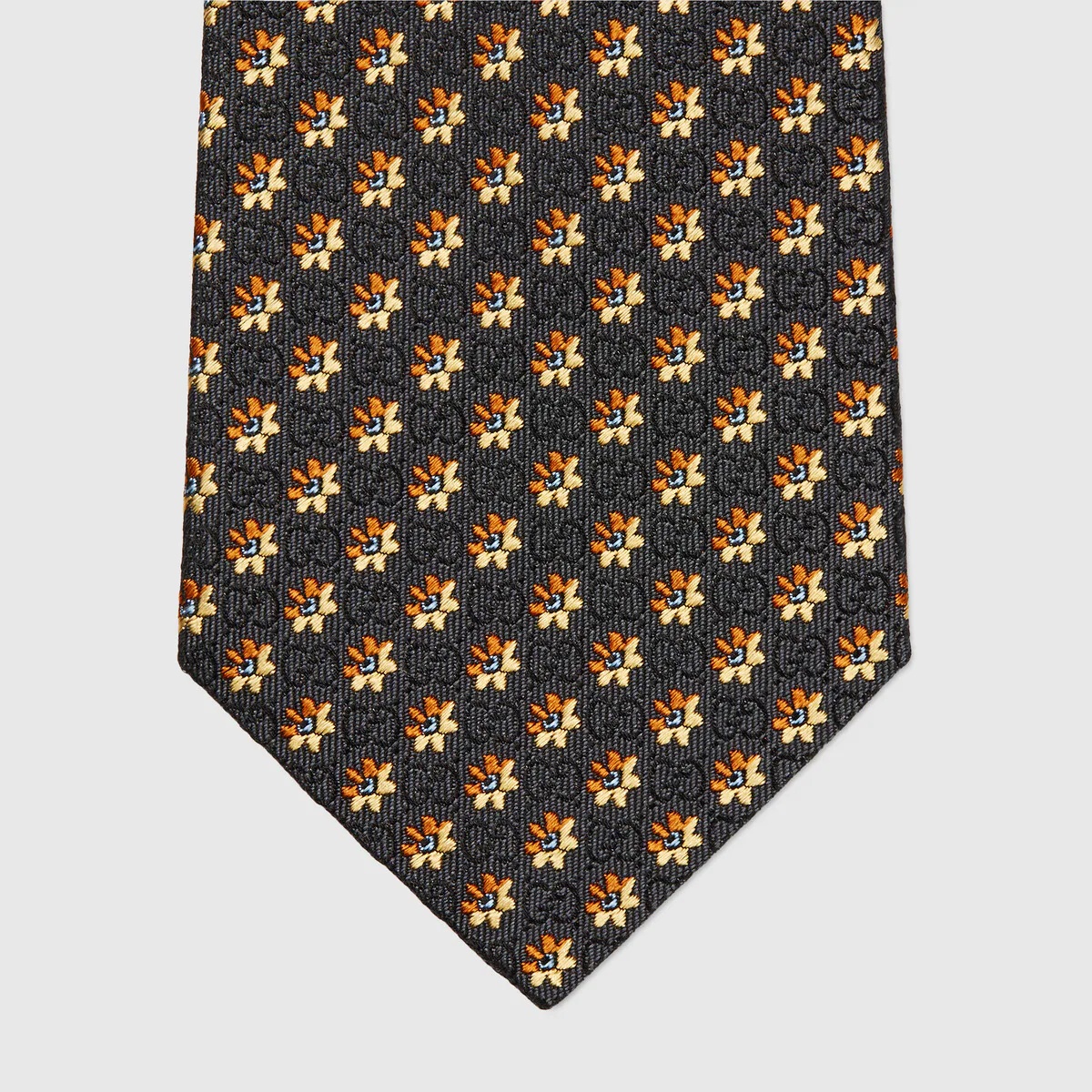 Flowers and GG silk jacquard tie - 3