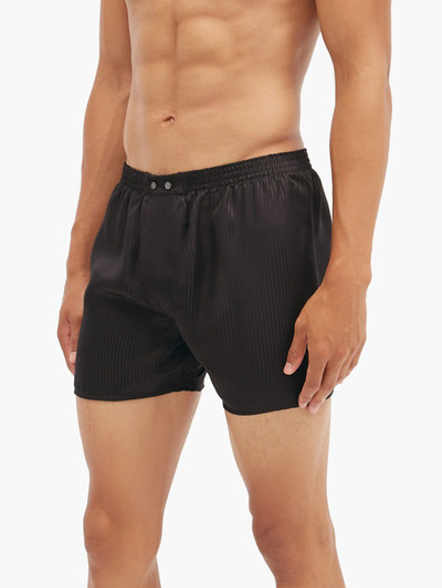 Derek Rose Woburn satin-striped silk boxer shorts outlook