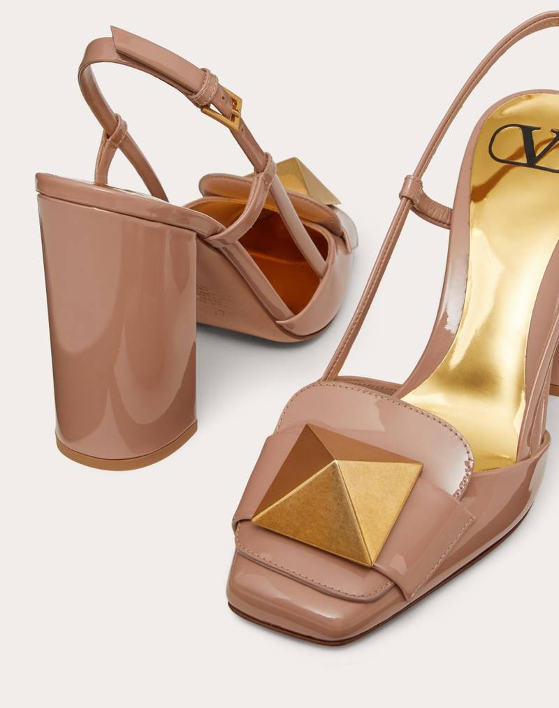 ONE STUD PATENT LEATHER SLINGBACK PUMP 100MM 5