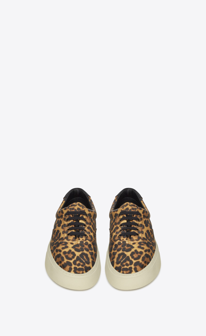 SAINT LAURENT venice sneakers in shiny leopard-print leather outlook