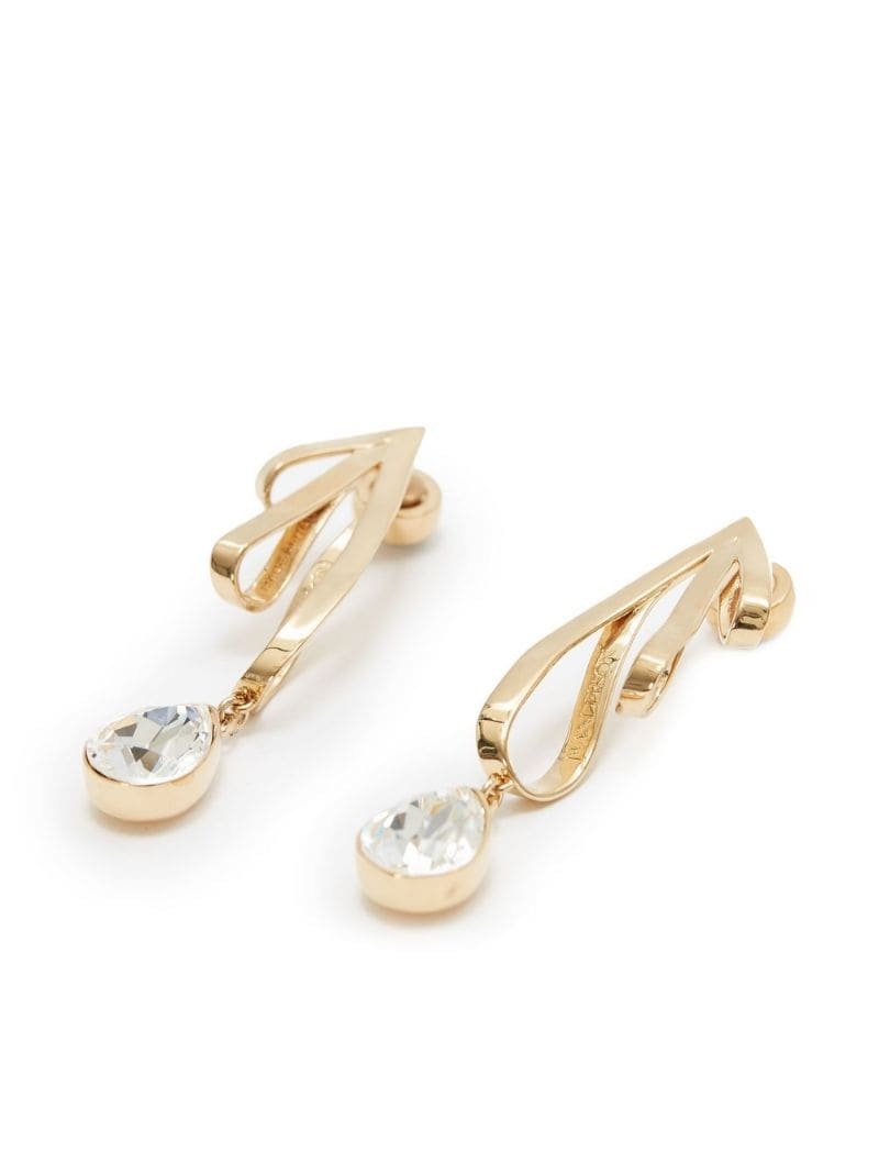 crystal-embellished Ribbon drop earrings - 3