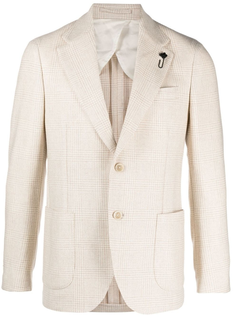 prince-of-wales-check wool blazer 1