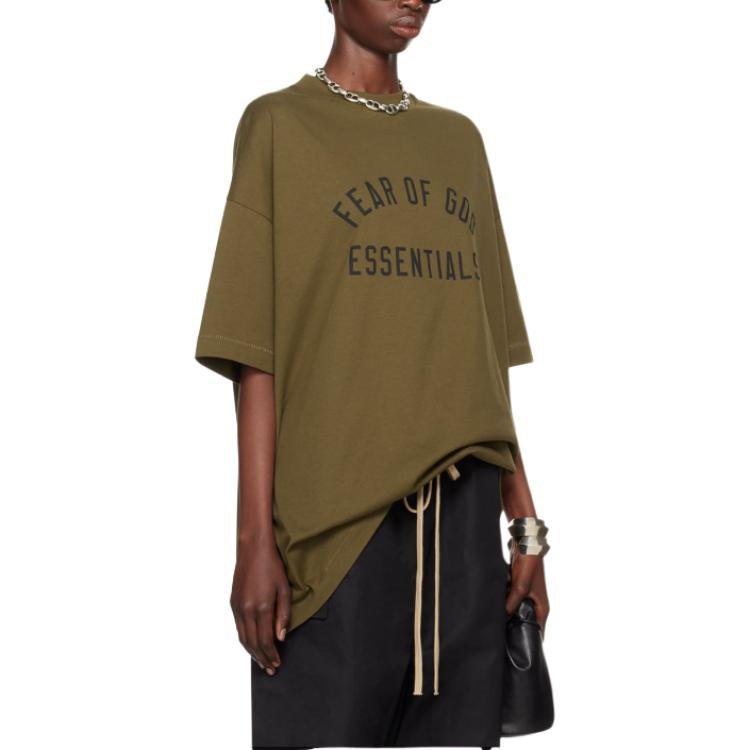 Fear of God Essentials Jersey Crewneck Tee 'Olive' 125BT244194F - 4
