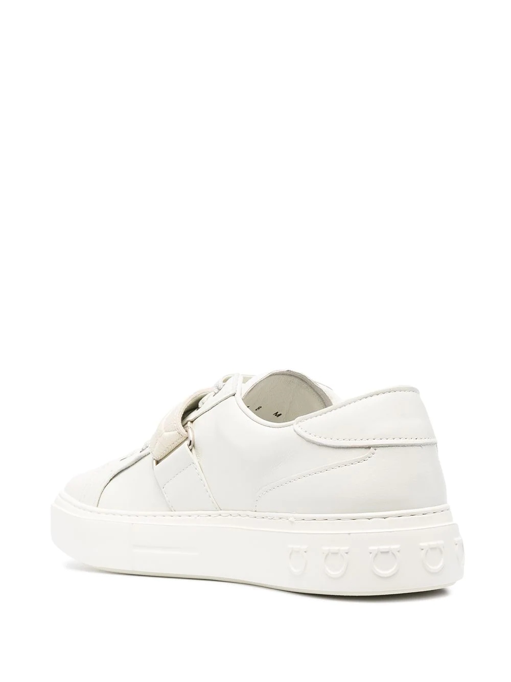 Gancini buckled leather sneakers - 3