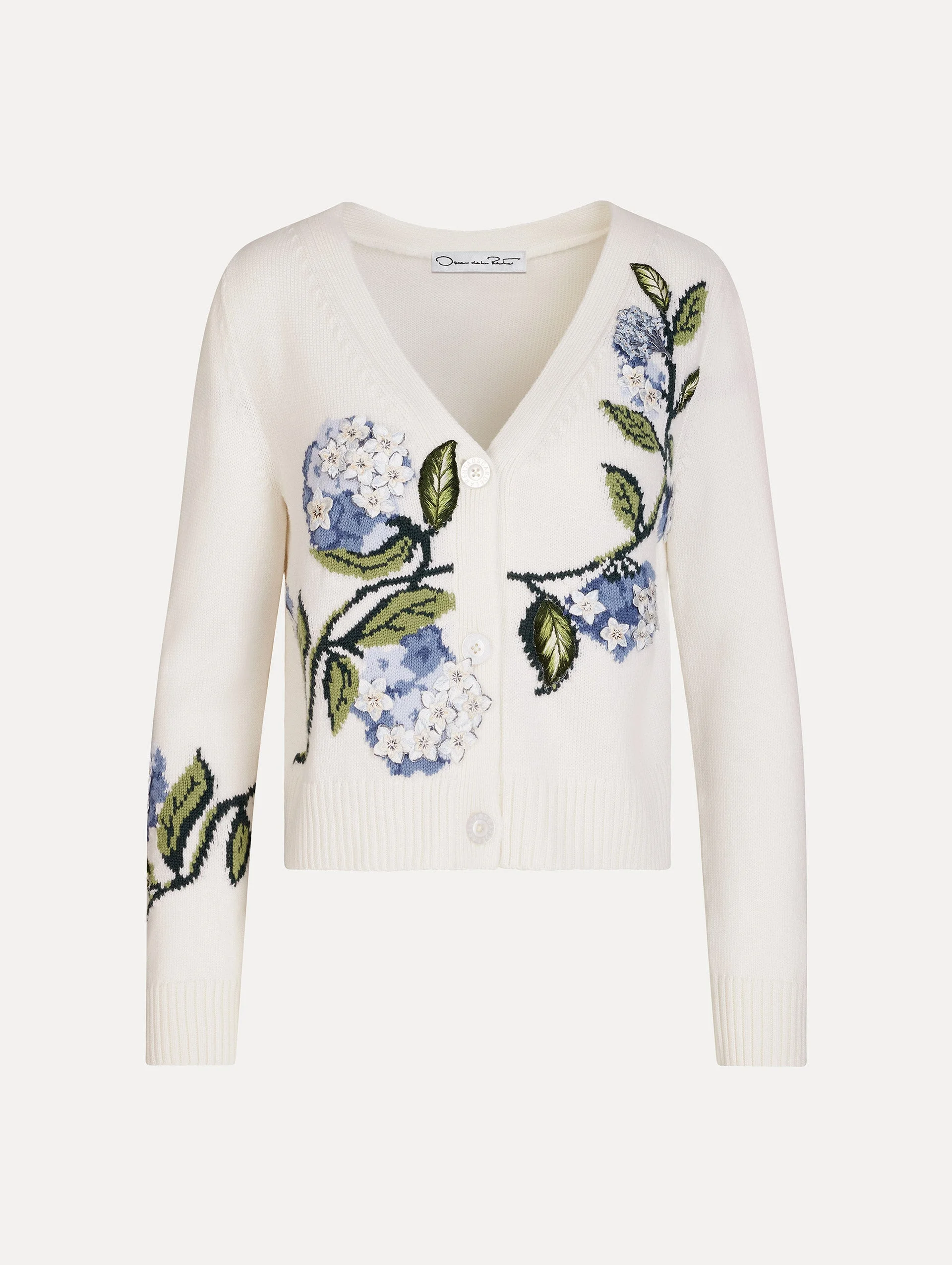 PORCELAIN FLOWER JACQUARD CARDIGAN - 1