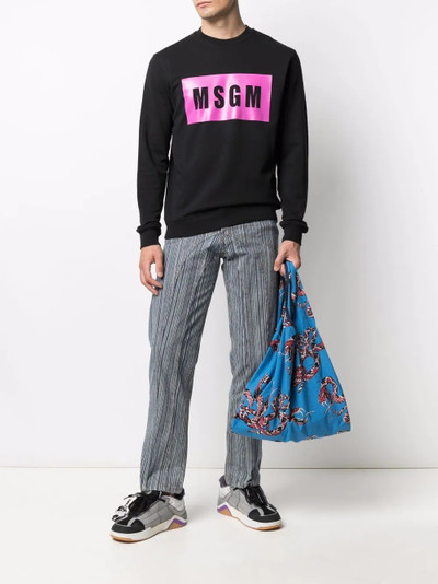 MSGM logo-print crew neck sweatshirt outlook