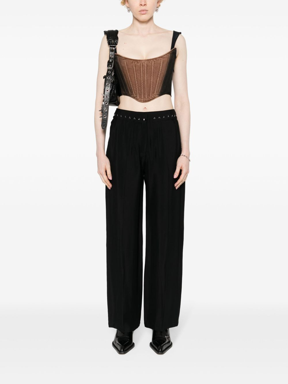 denim cropped corset - 2