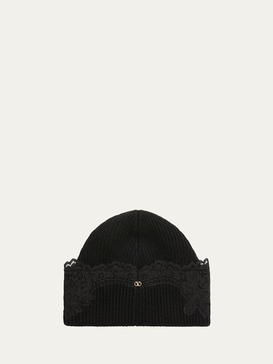 VLogo Signature Cashmere & Lace Beanie - 1