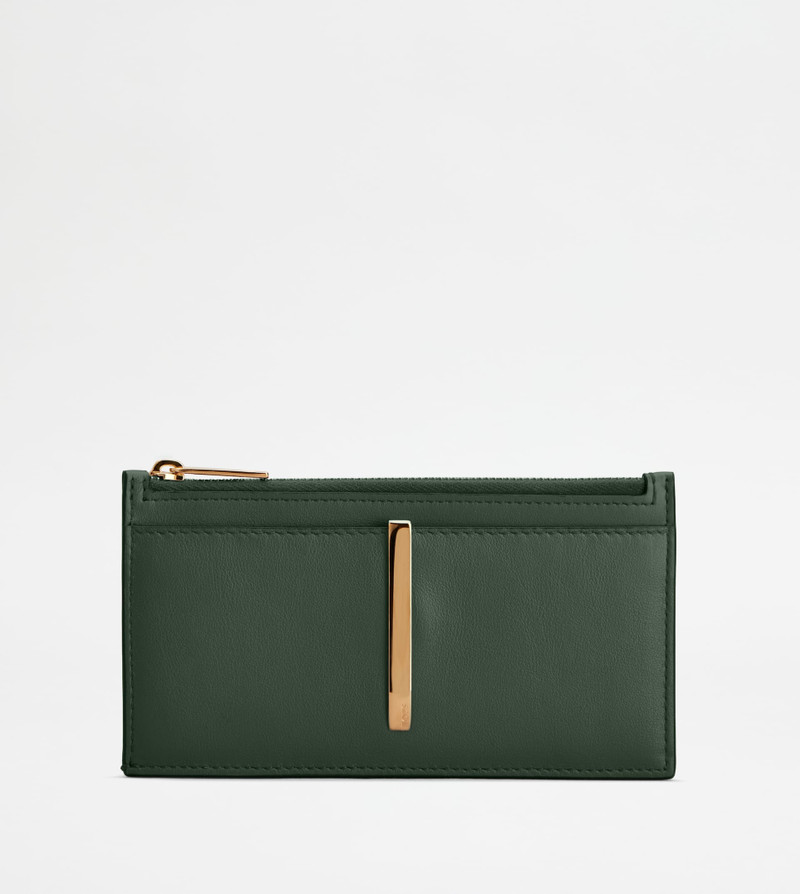 CARD HOLDER IN LEATHER - GREEN 1