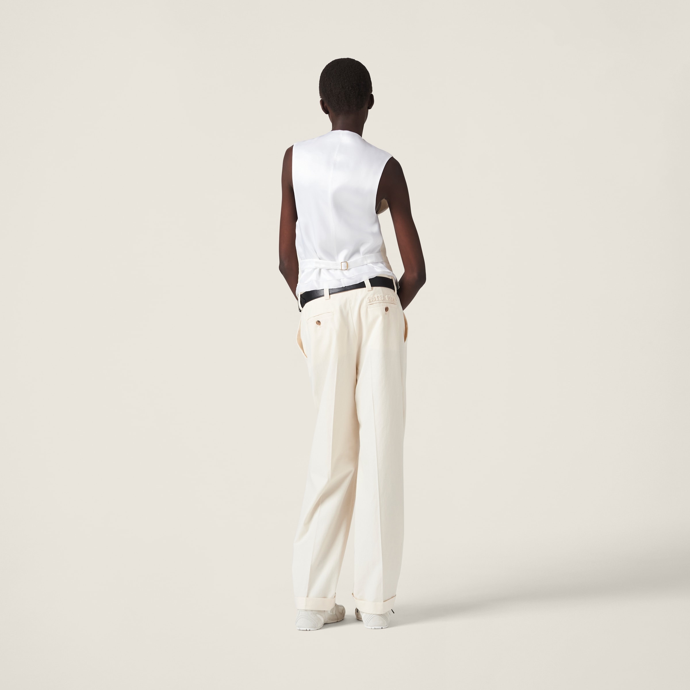 Single-breasted canvas vest - 3