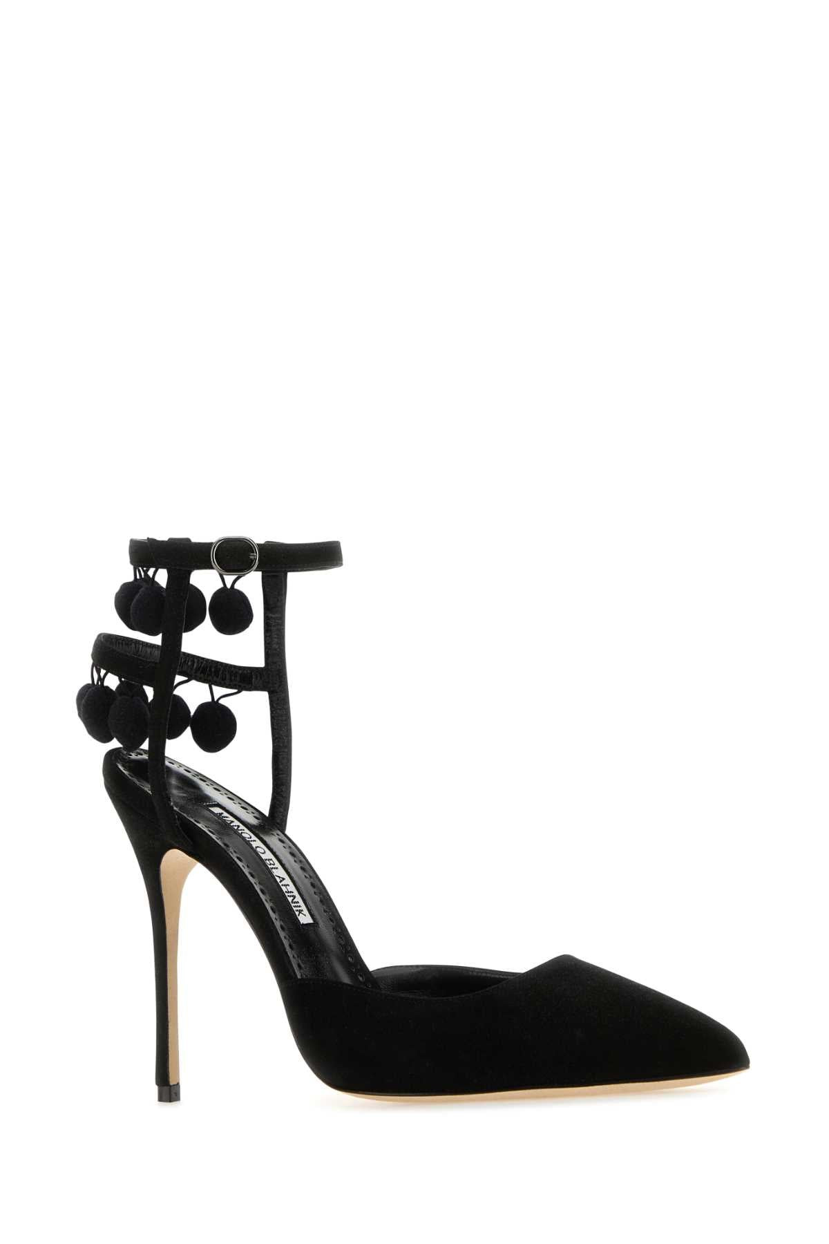 Manolo Blahnik Women Black Suede Tumusami Pumps - 2