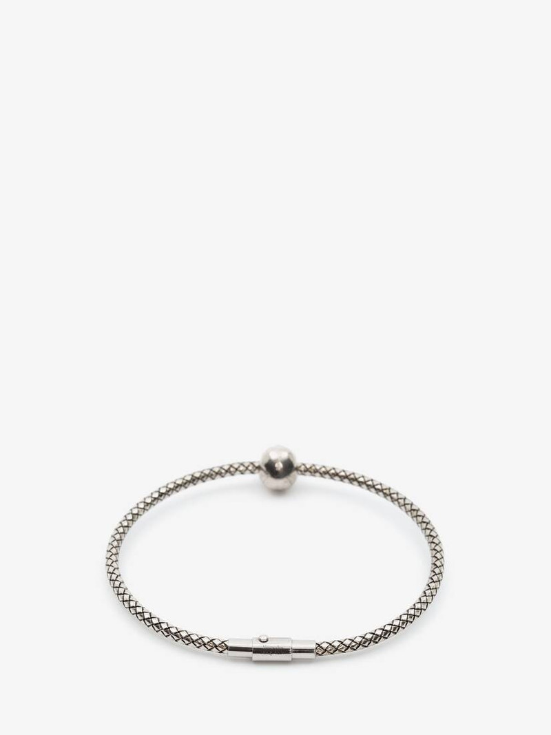 Metal Cord Skull Bracelet in Antique Silver 3