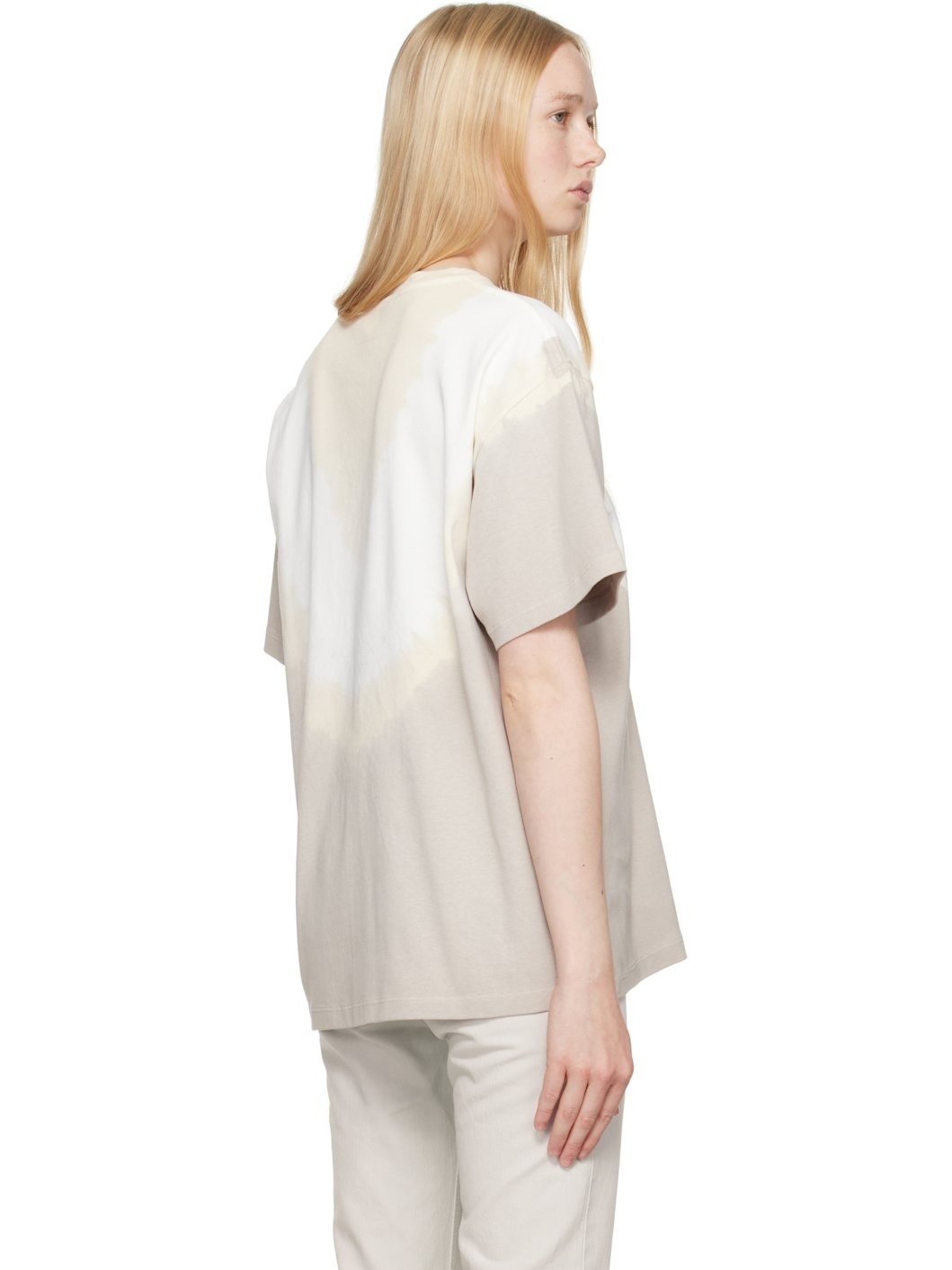 Gray & Off-White Interlock Cotton Jersey T-shirt - 3