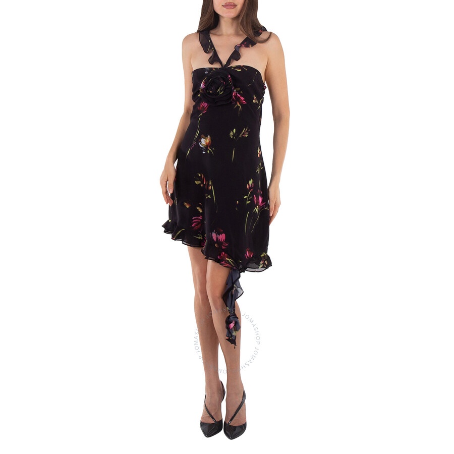 Rotate Birger Christensen Ladies Sachet Pink Floral-Print Asymmetric Minidress - 6