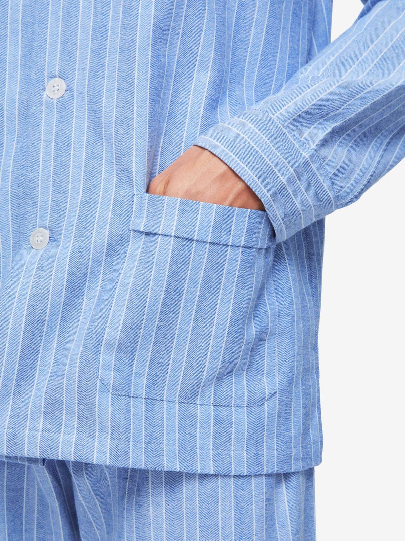 Men's Classic Fit Pyjamas Arran 20 Brushed Cotton Blue - 6