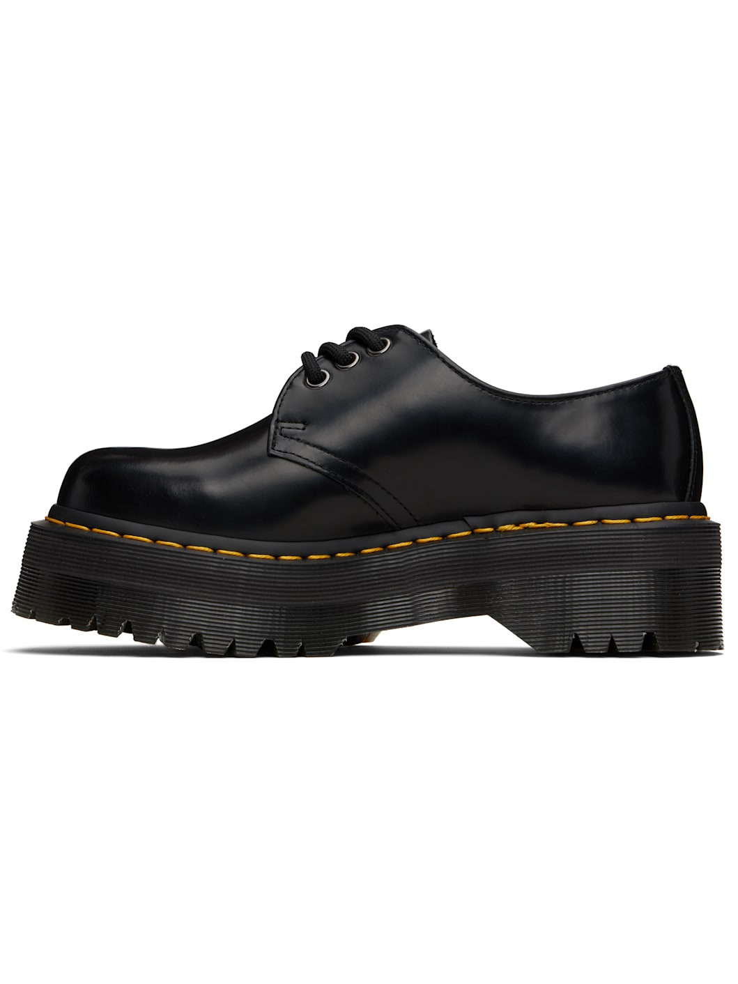 Black 1461 Smooth Leather Platform Derbys - 3