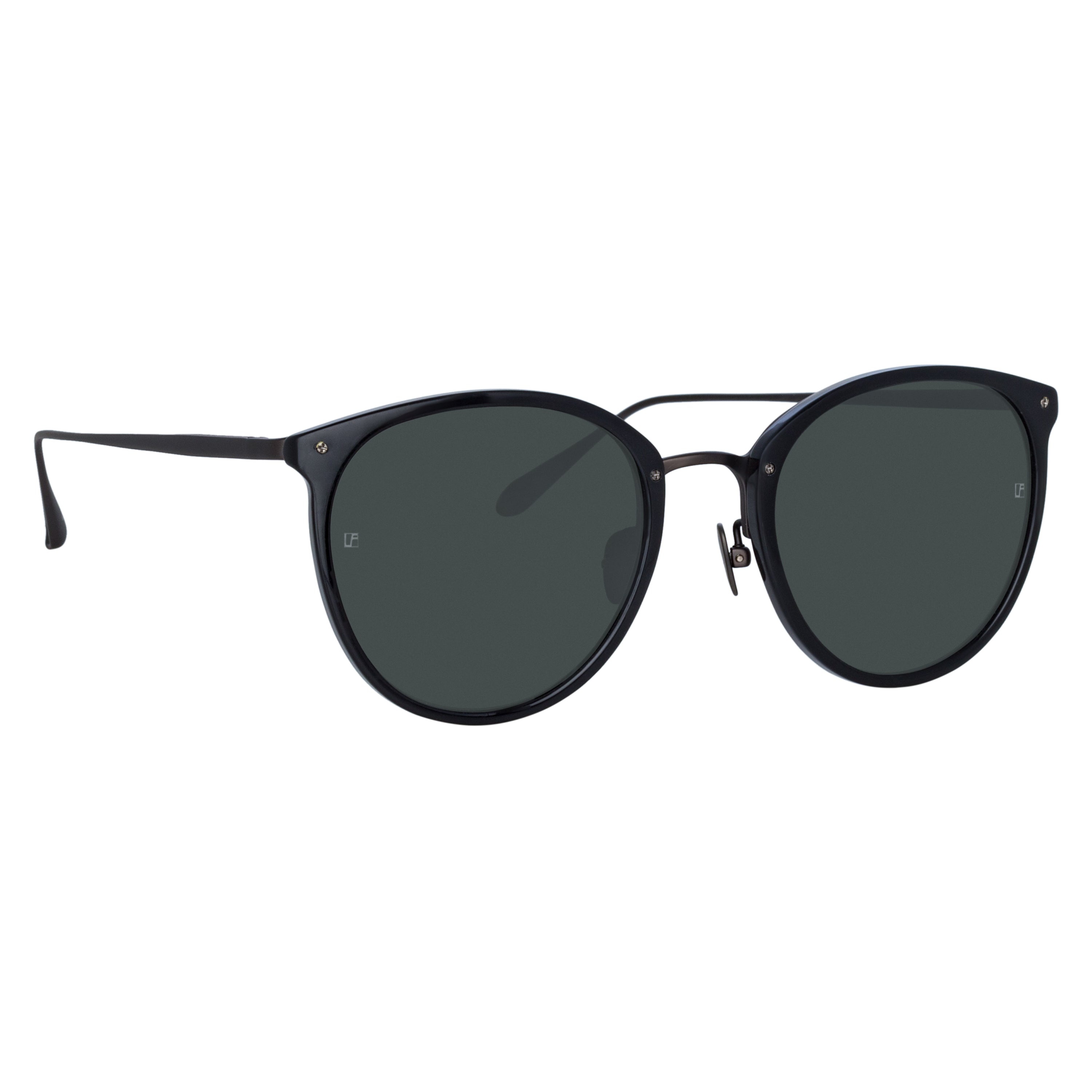 CALTHORPE OVAL SUNGLASSES IN BLACK AND MATT NICKEL - 3