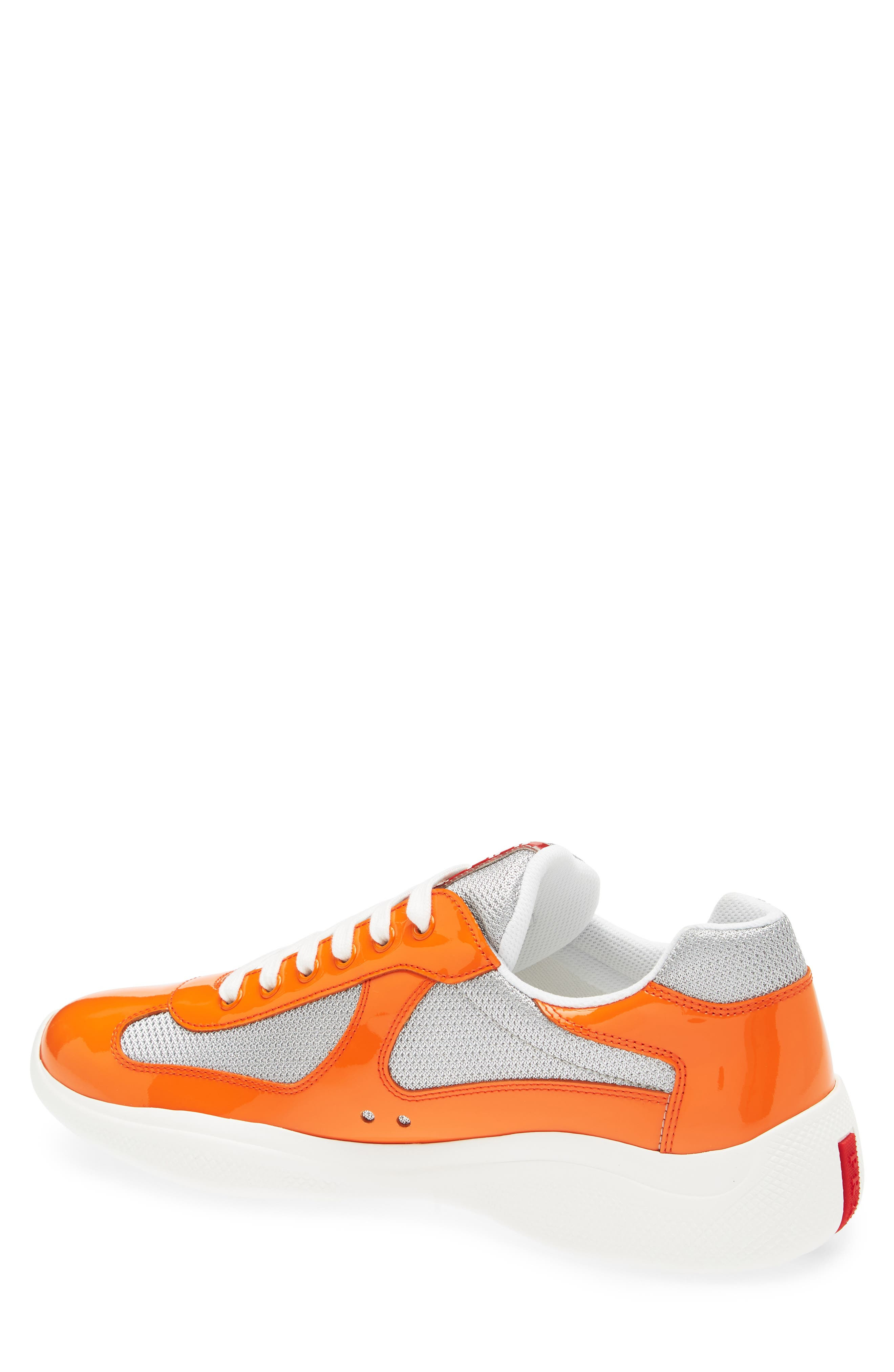 Prada America's Cup Sneaker in Papaya/Argento at Nordstrom - 2