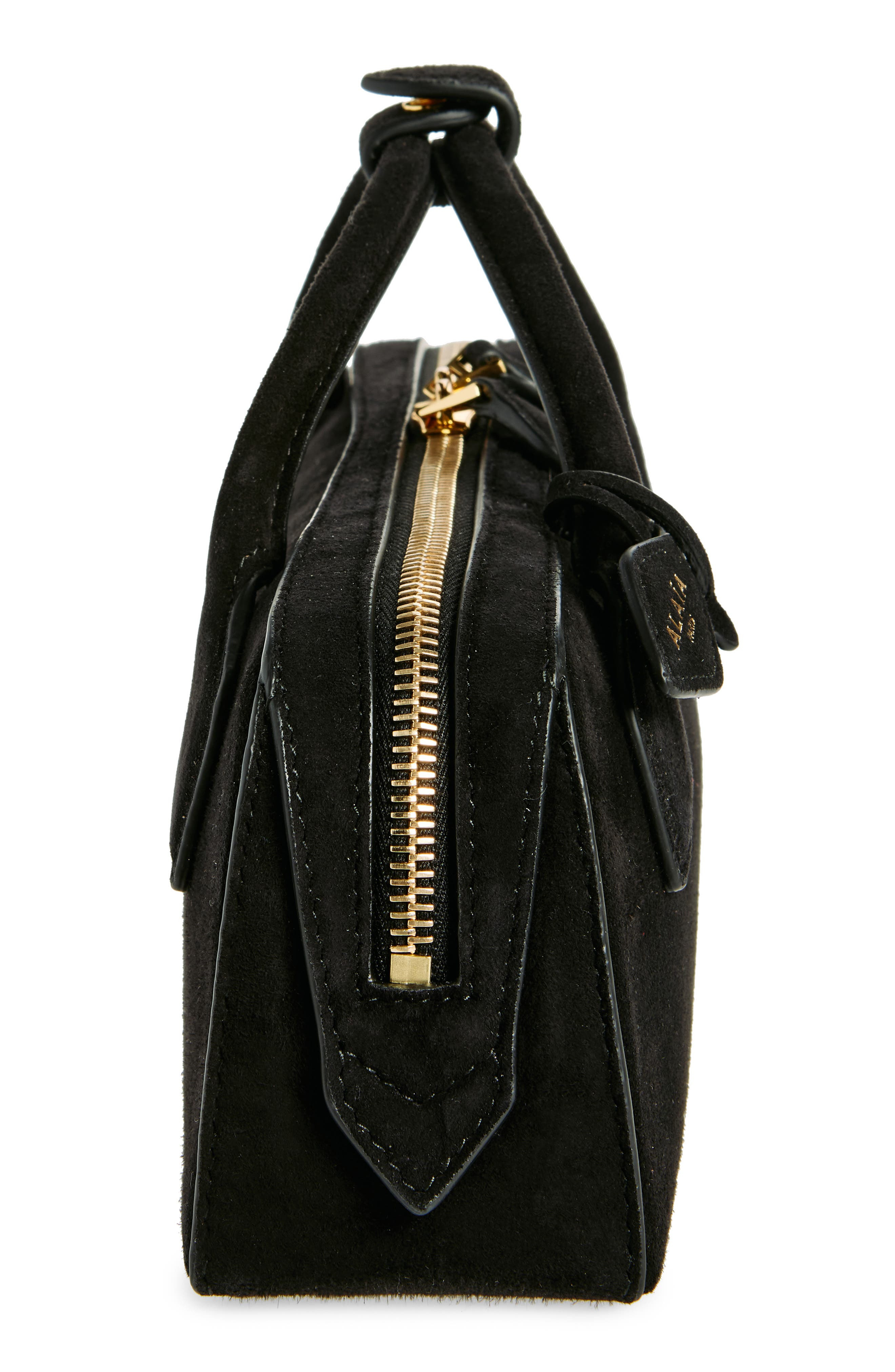 Alaïa Le Teckel Suede East/West Clutch in Noir at Nordstrom - 4