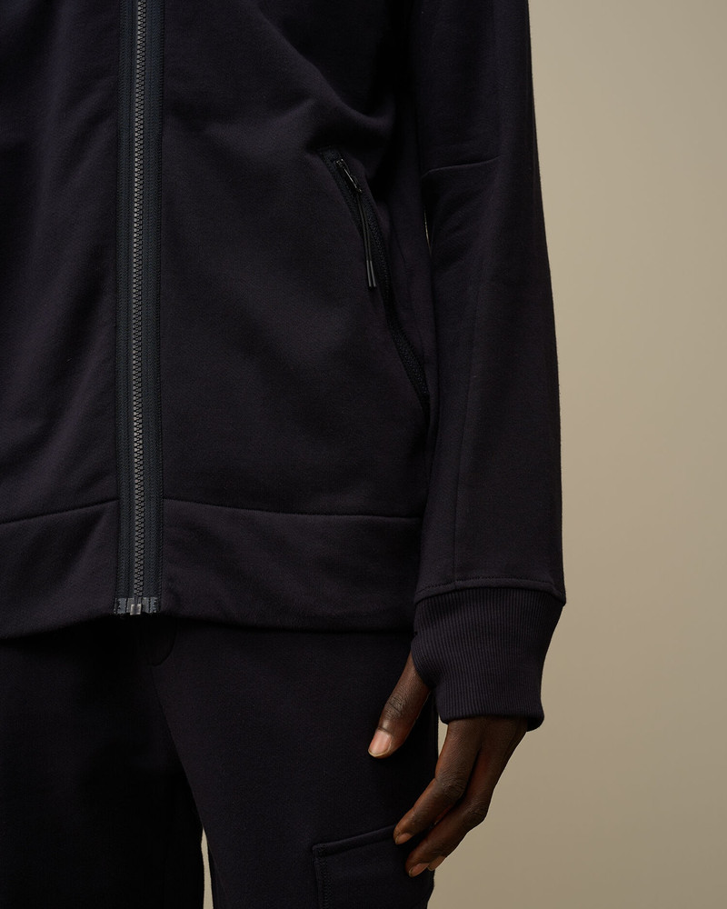 Diagonal Raised Fleece Goggle Zipped Hooded Sweatshirt 4