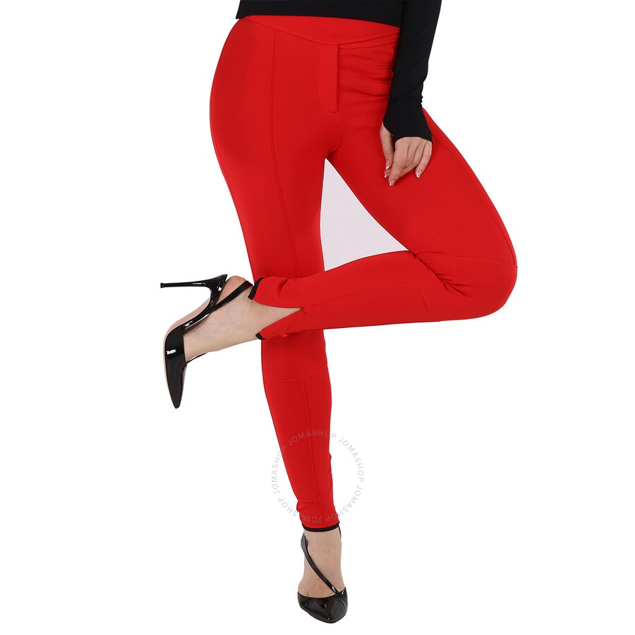 Burberry Ladies Bright Red  Stretch Crepe Jersey Jodhpurs - 4