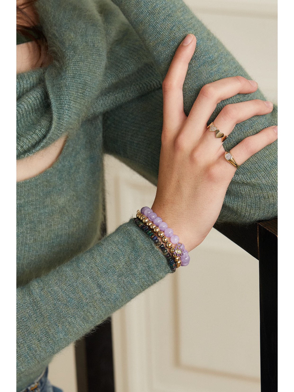 Evil Eye 14-karat Gold, Amethyst And Diamond Bracelet - 5