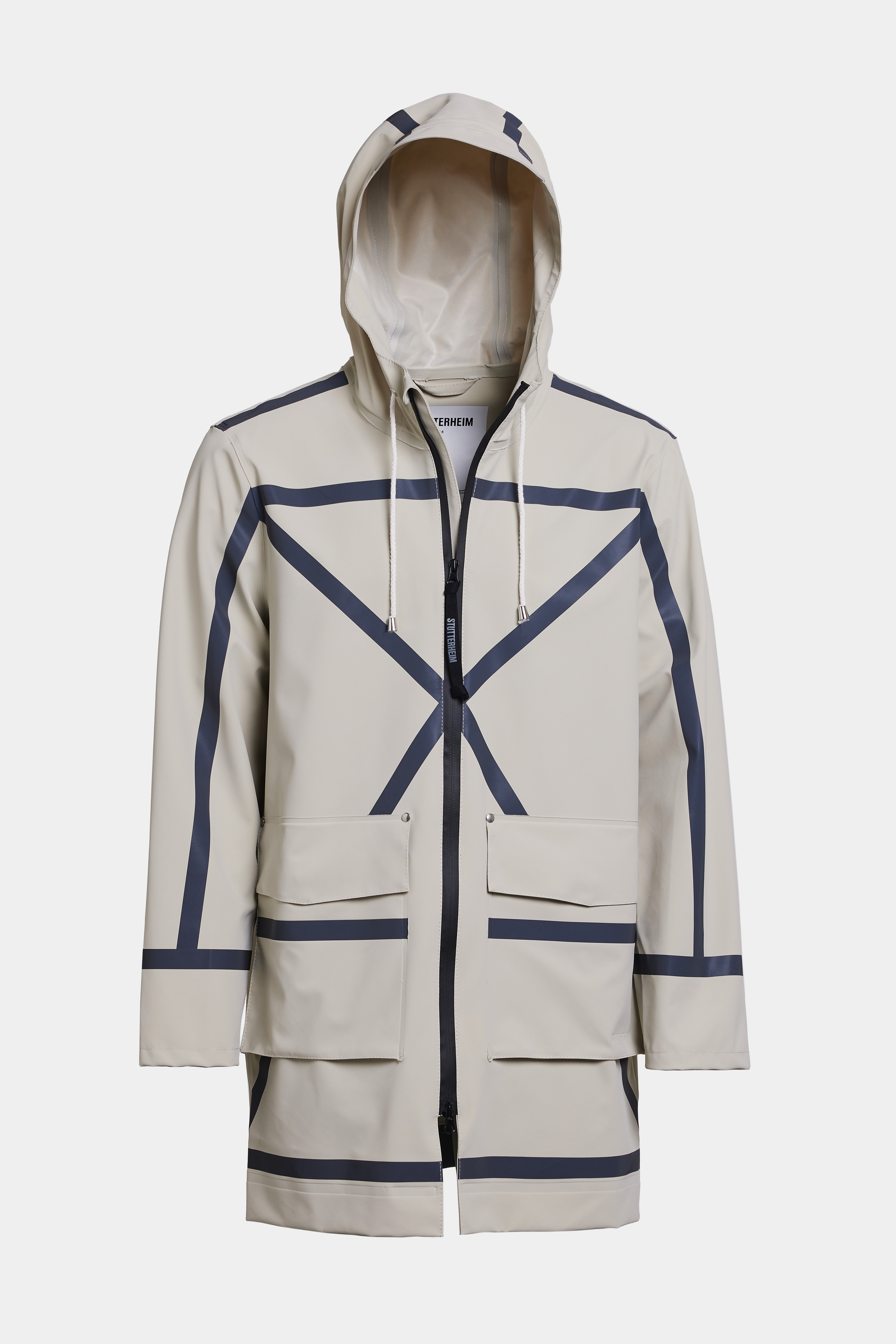 Stockholm Tape Matte Raincoat Pelican - 1