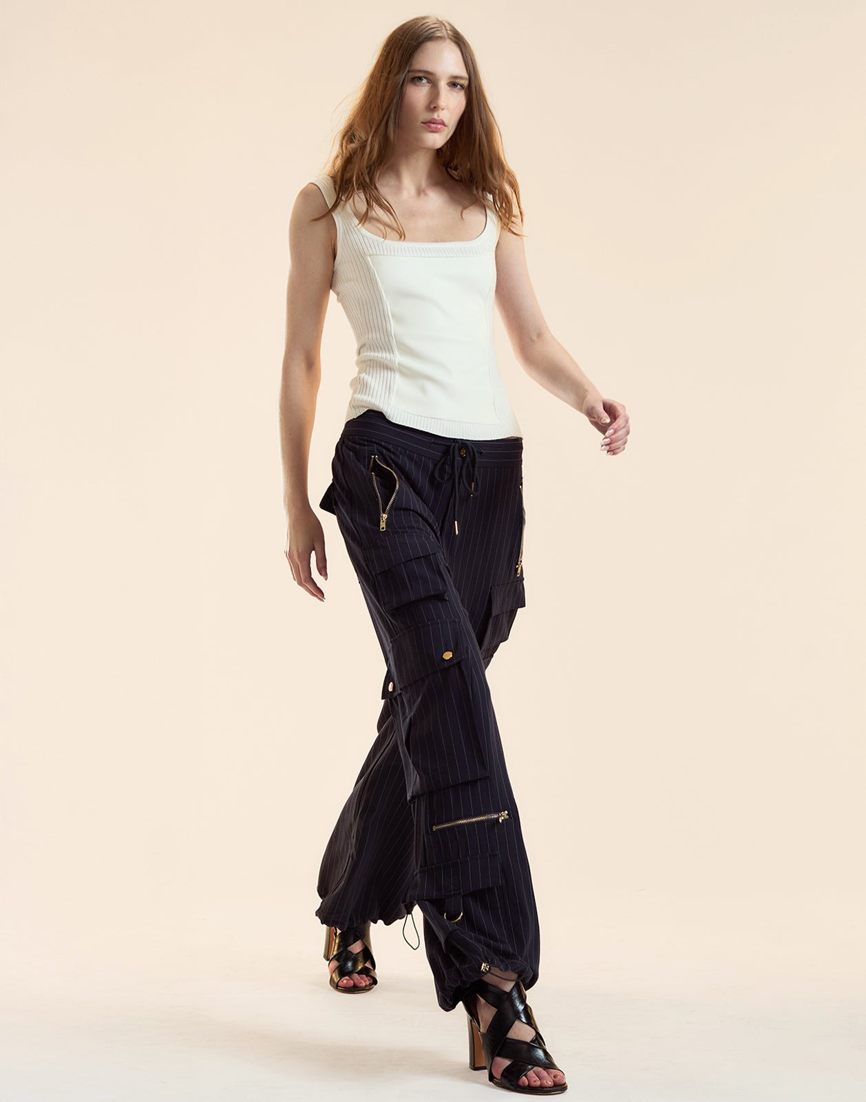 Pinstripe Cargo Pants - 2