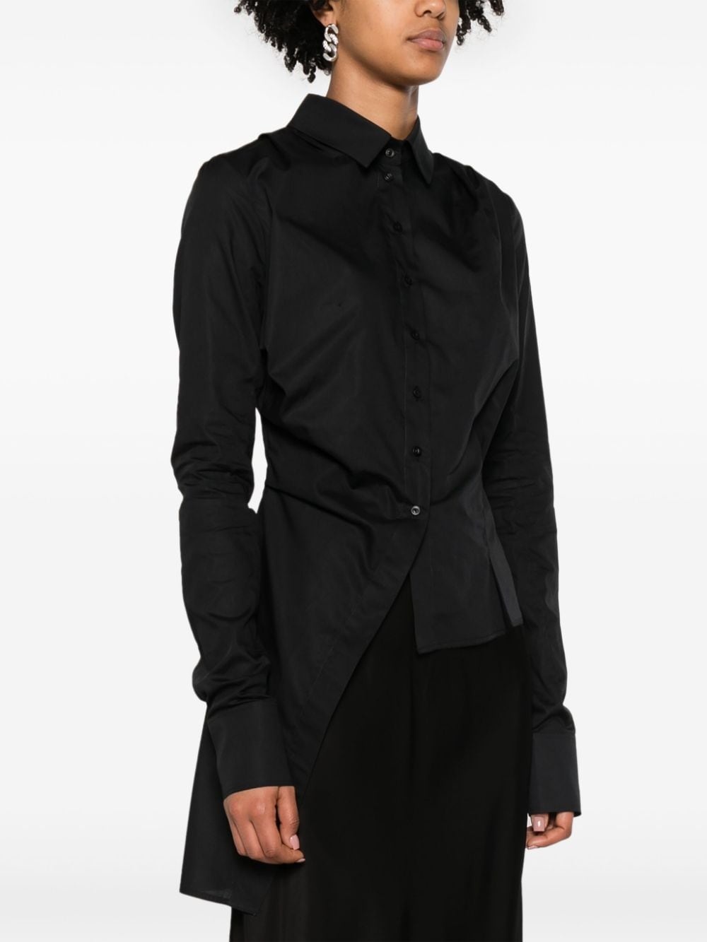asymmetric poplin shirt - 3